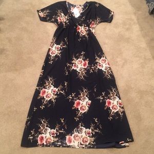 Floral print flowy maxi dress